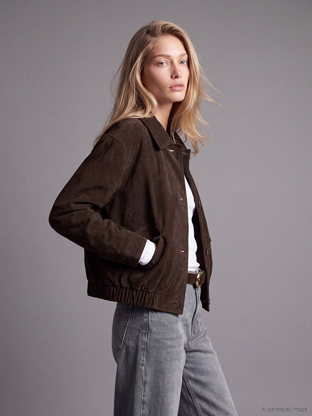  Kadın Oversize Süet Görünümlü Ceket
