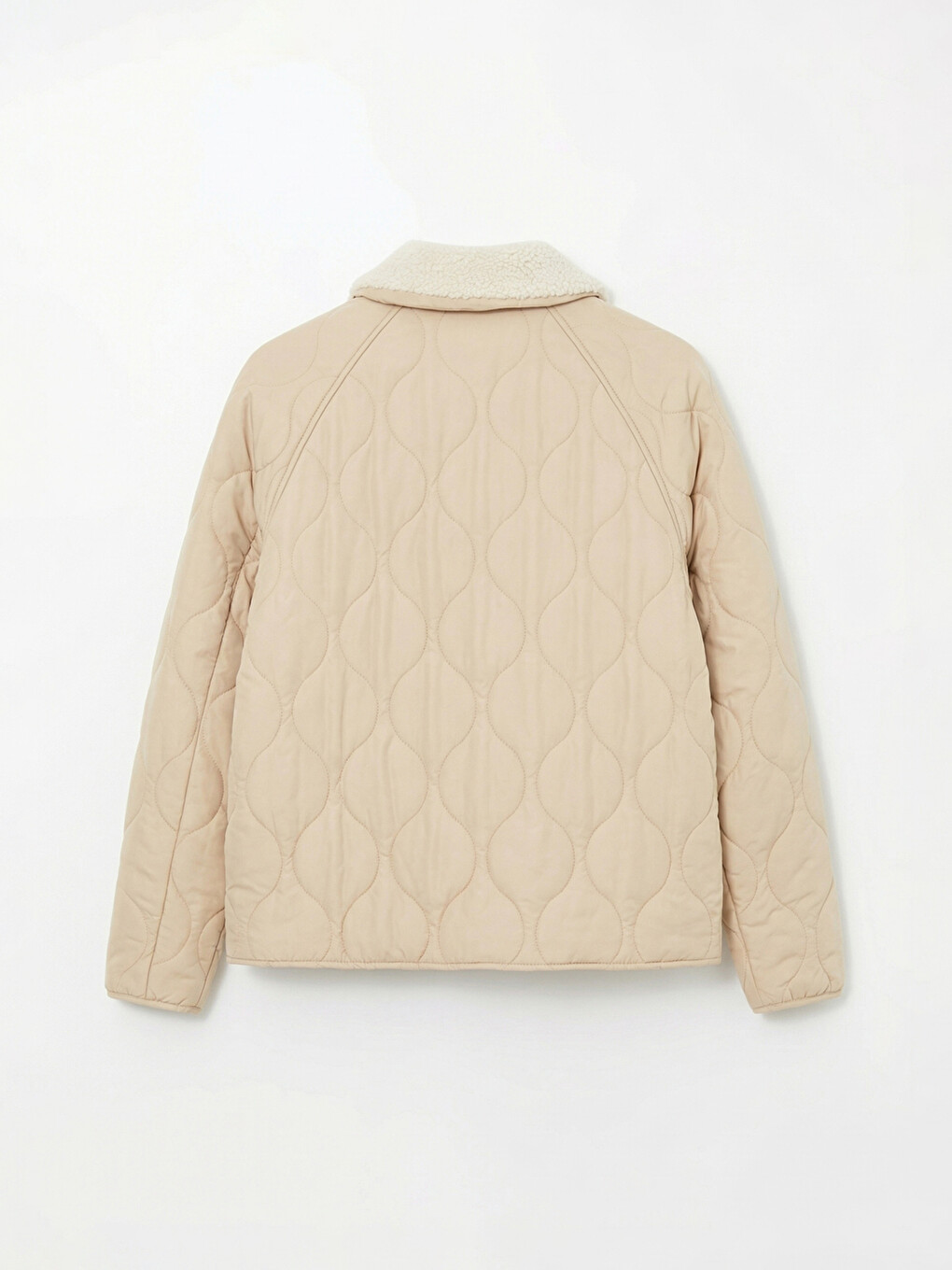 Plush Collared Quilted Women's Puffer Coat-7