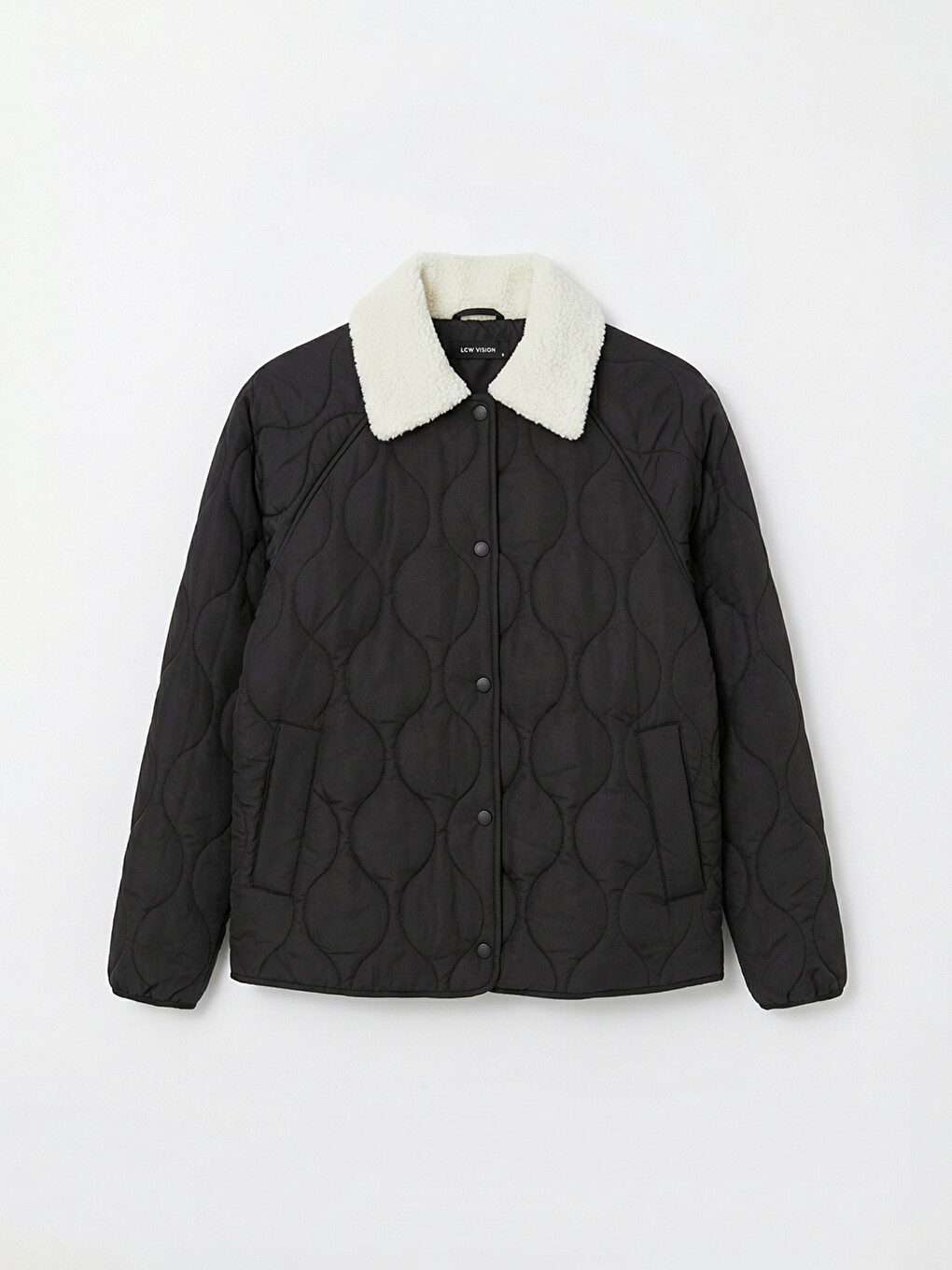 Plush Collared Quilted Women's Puffer Coat-5