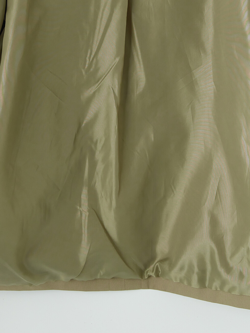Haki Kemerli Oversize Kadın Trençkot-8