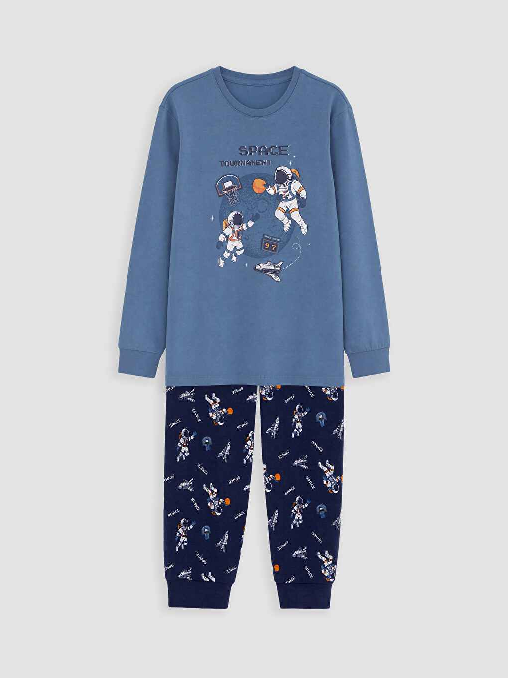 İndigo Bisiklet Yaka Erkek Çocuk Pijama Takım