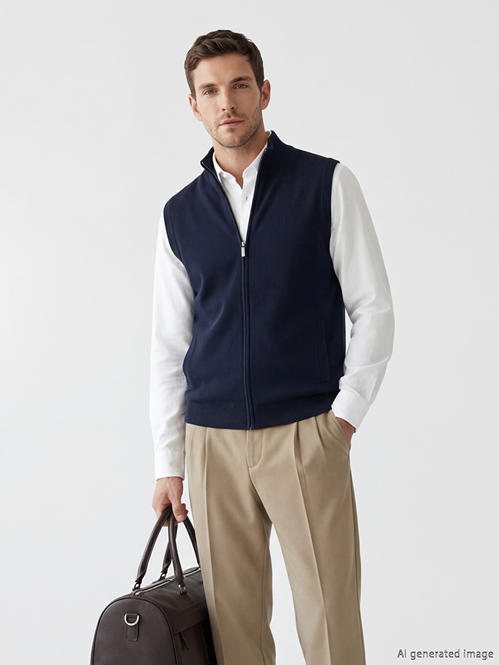 Man Navy Knit Gilet