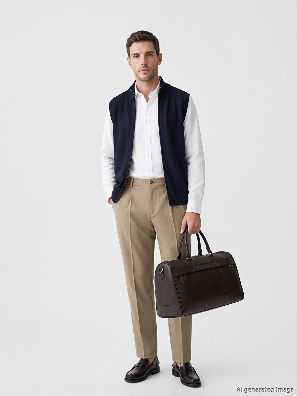 Man Navy Knit Gilet-1