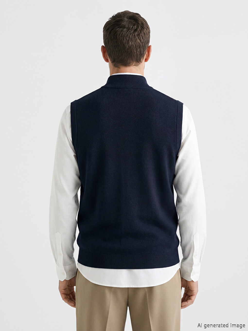 Man Navy Knit Gilet-3