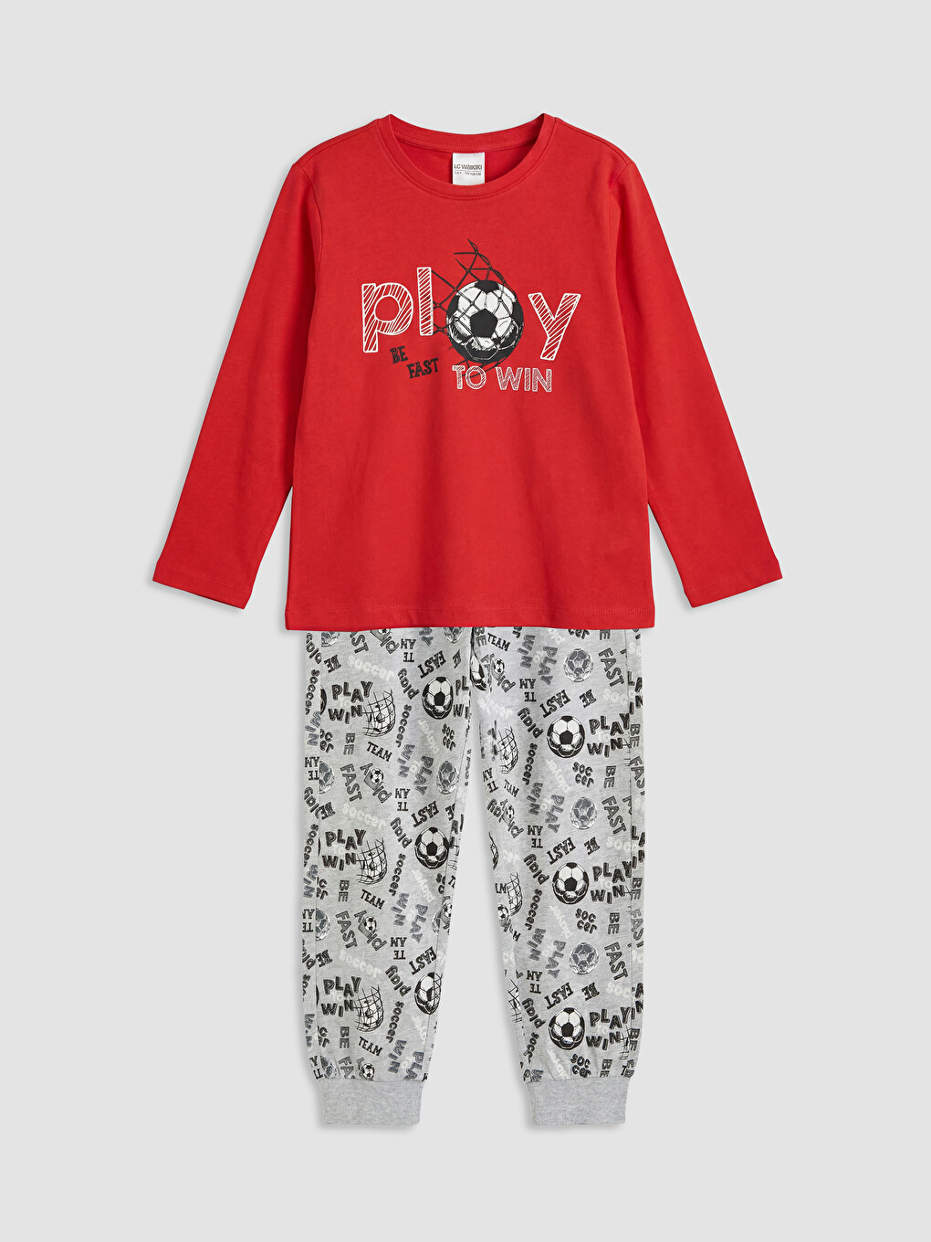 Kırmızı Baskılı Erkek Çocuk Pijama Takım