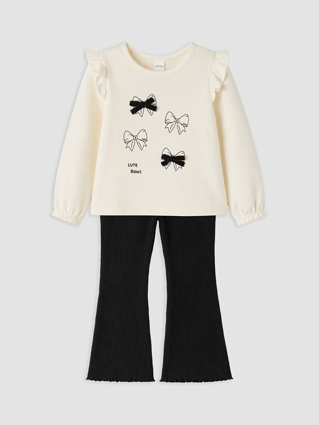 Bow Printed Flare Baby Girls' Set