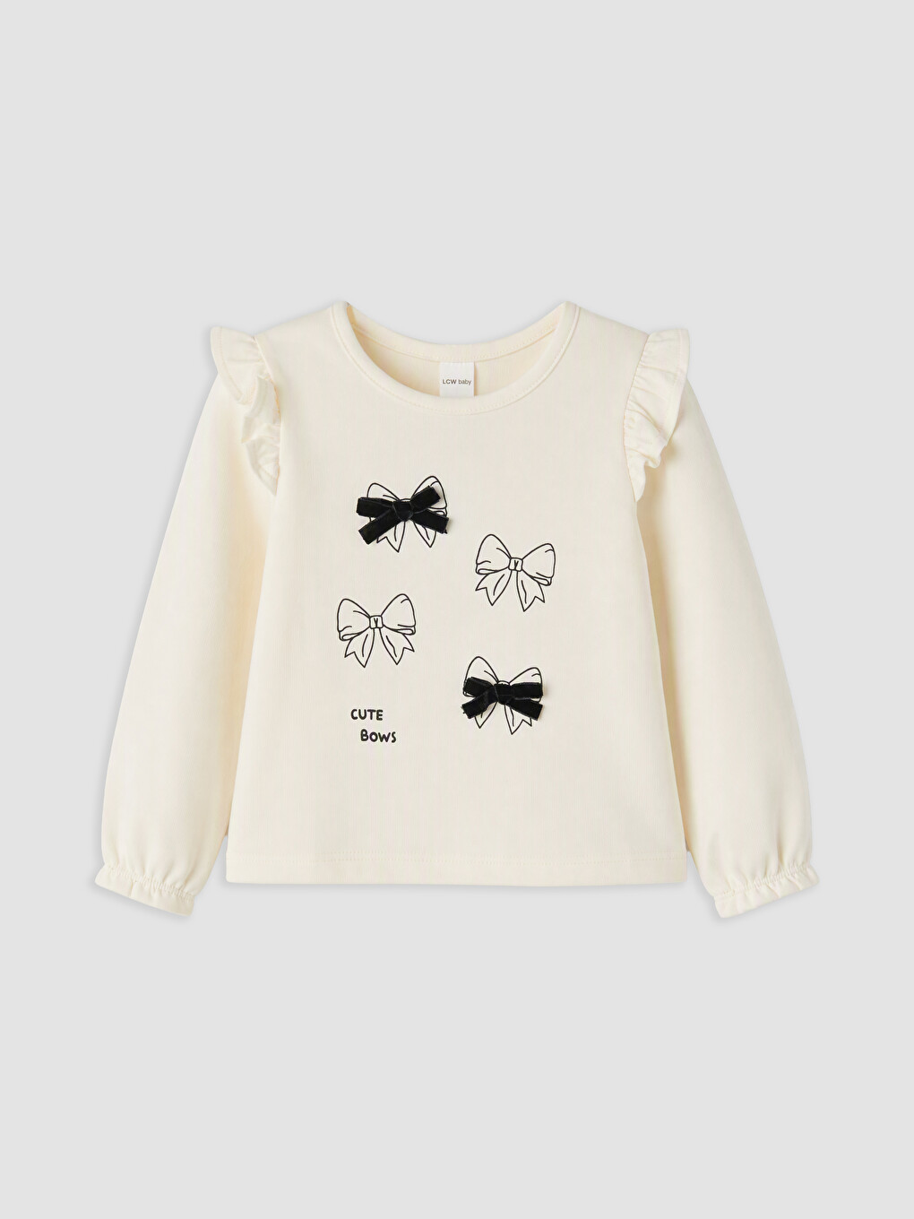 Bow Printed Flare Baby Girls' Set-1