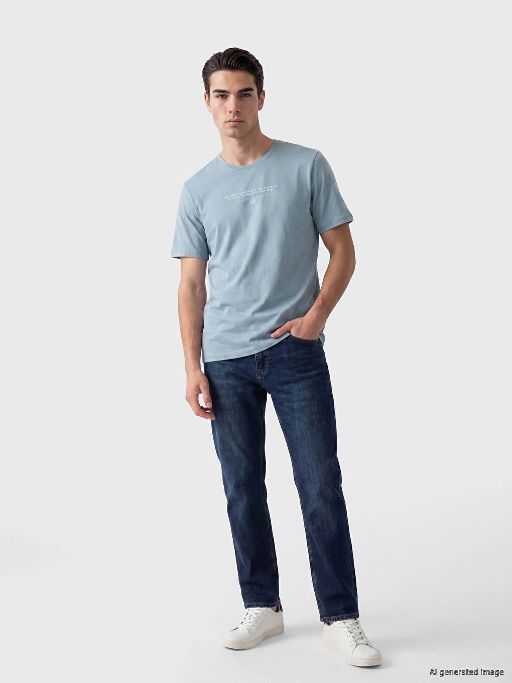 Regular Fit Crew Neck Printed Men's T-shirt-1