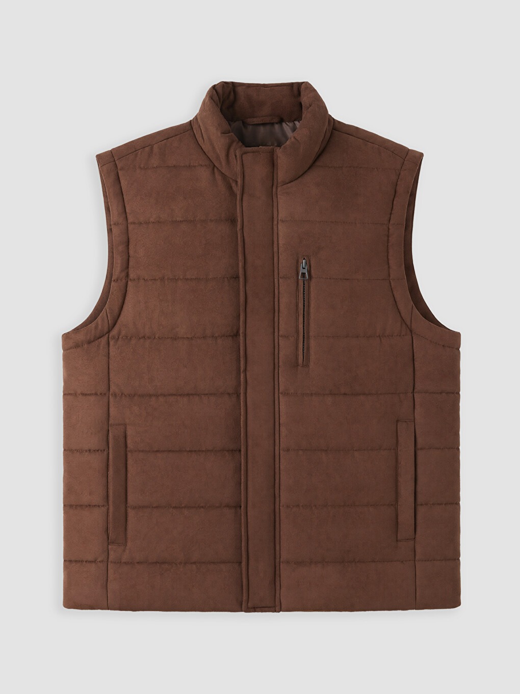Man Brown Puffer Gilet-4