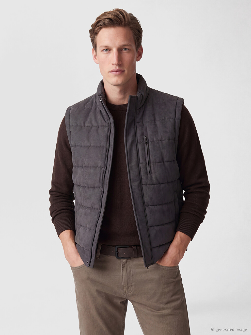 Man Anthracite Puffer Gilet