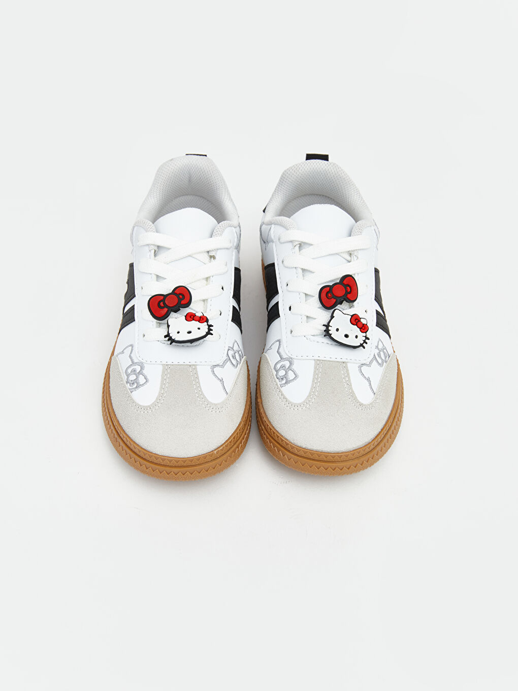 Beyaz Hello Kitty Baskılı Cırt Cırtlı Kız Çocuk Sneaker-1