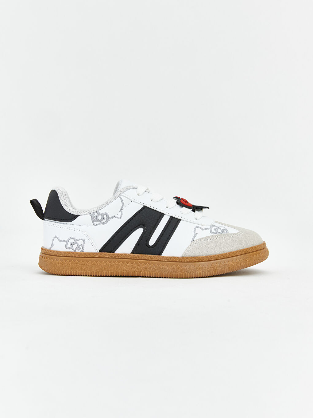 Beyaz Hello Kitty Baskılı Cırt Cırtlı Kız Çocuk Sneaker-2