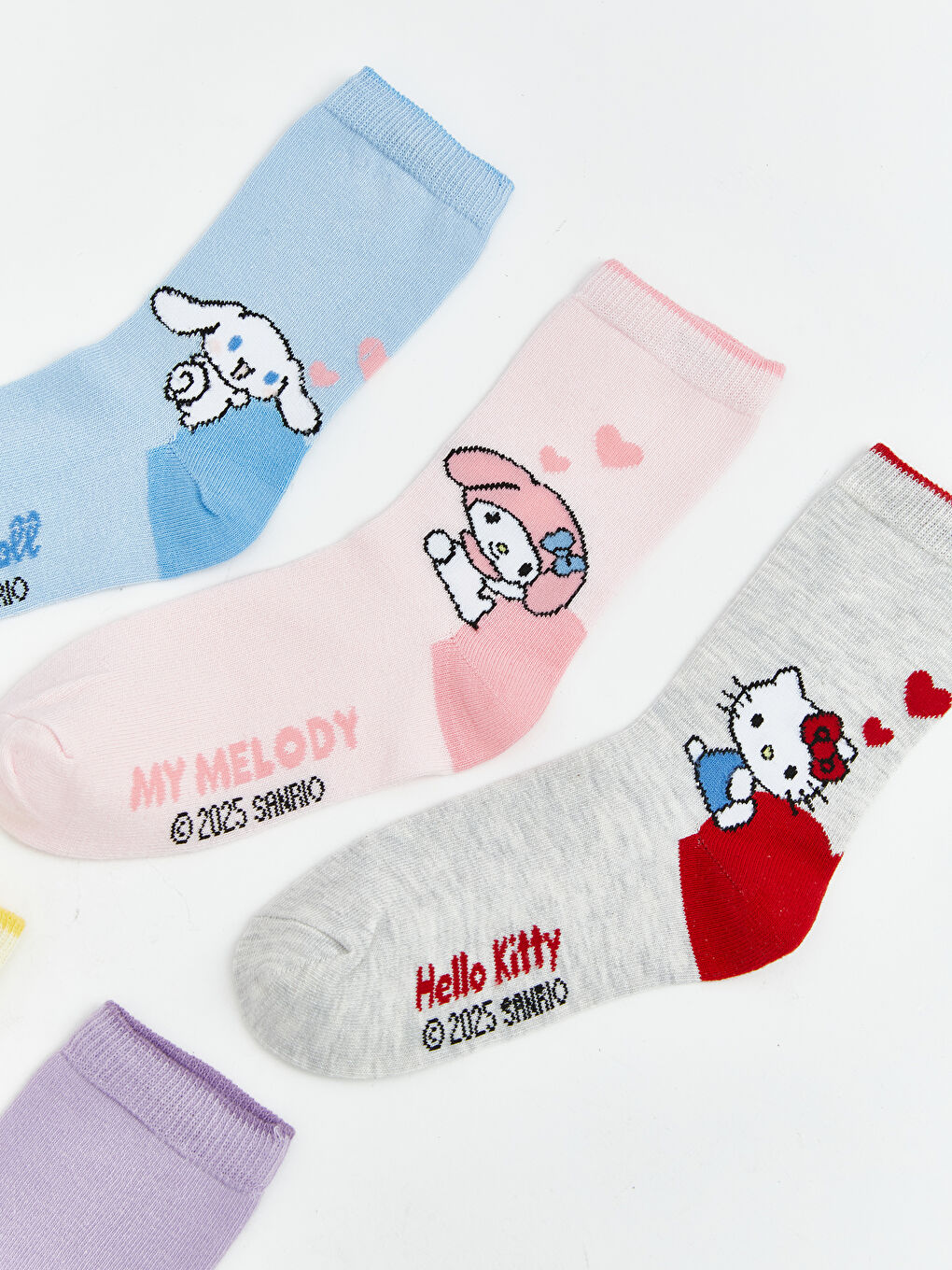 Mavi Hello Kitty Desenli Kız Çocuk Soket Çorap 5'li-1