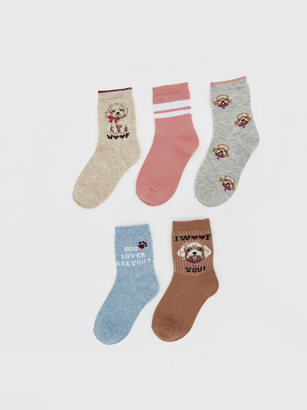 Patterned Girls' Ankle Socks 5 Pack