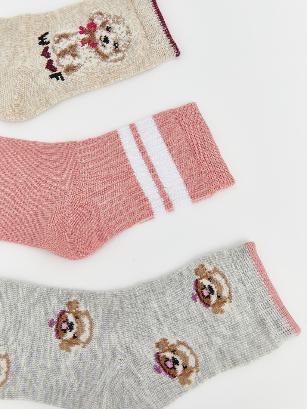 Patterned Girls' Ankle Socks 5 Pack-1