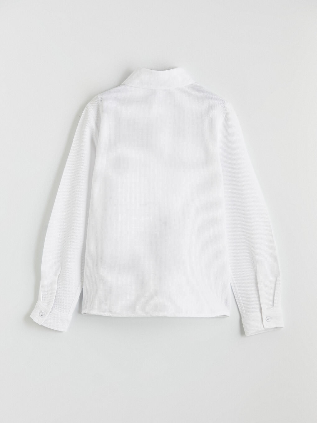 Beyaz Armürlü Erkek Çocuk Gömlek-2