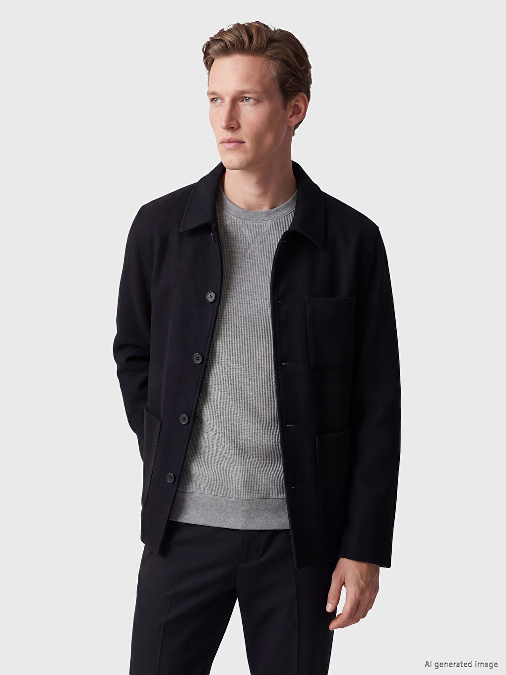 Regular Fit Shirt Collar Men's Cachet Jacket