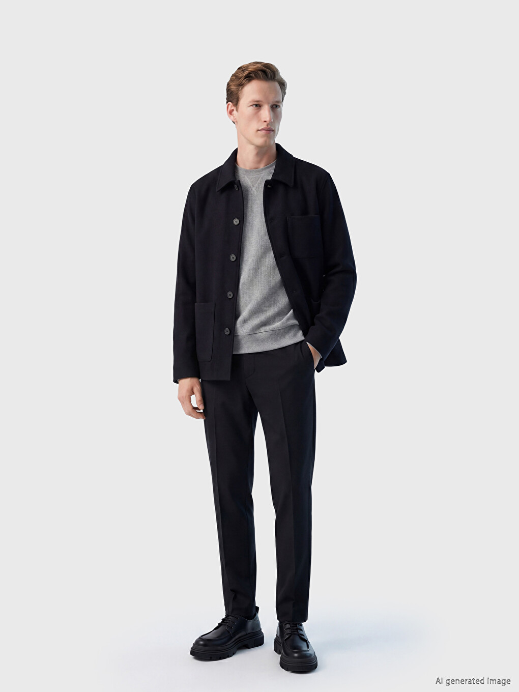 Regular Fit Shirt Collar Men's Cachet Jacket-1