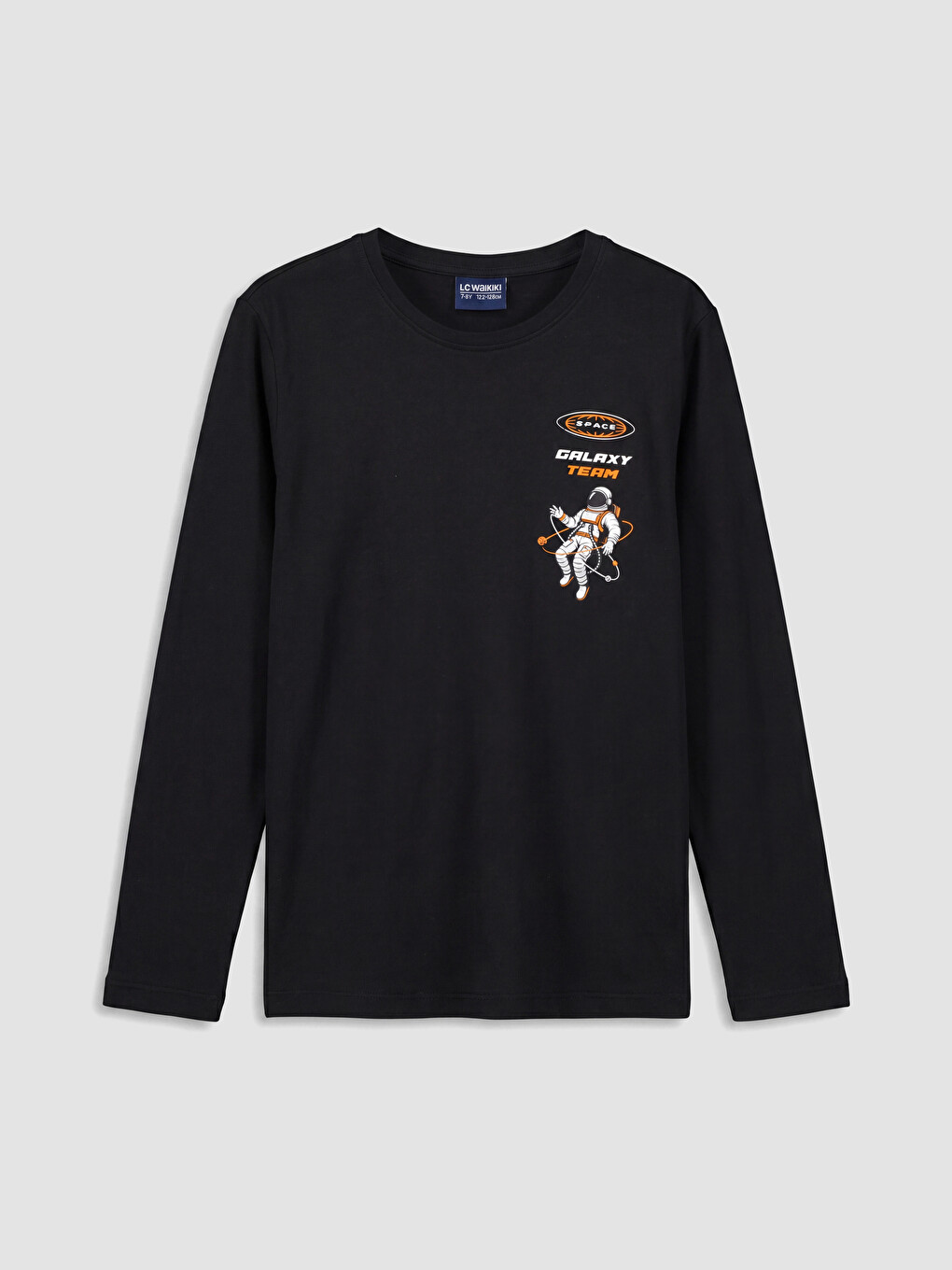 Siyah Bisiklet Yaka Baskılı Erkek Çocuk Pijama Takım-1