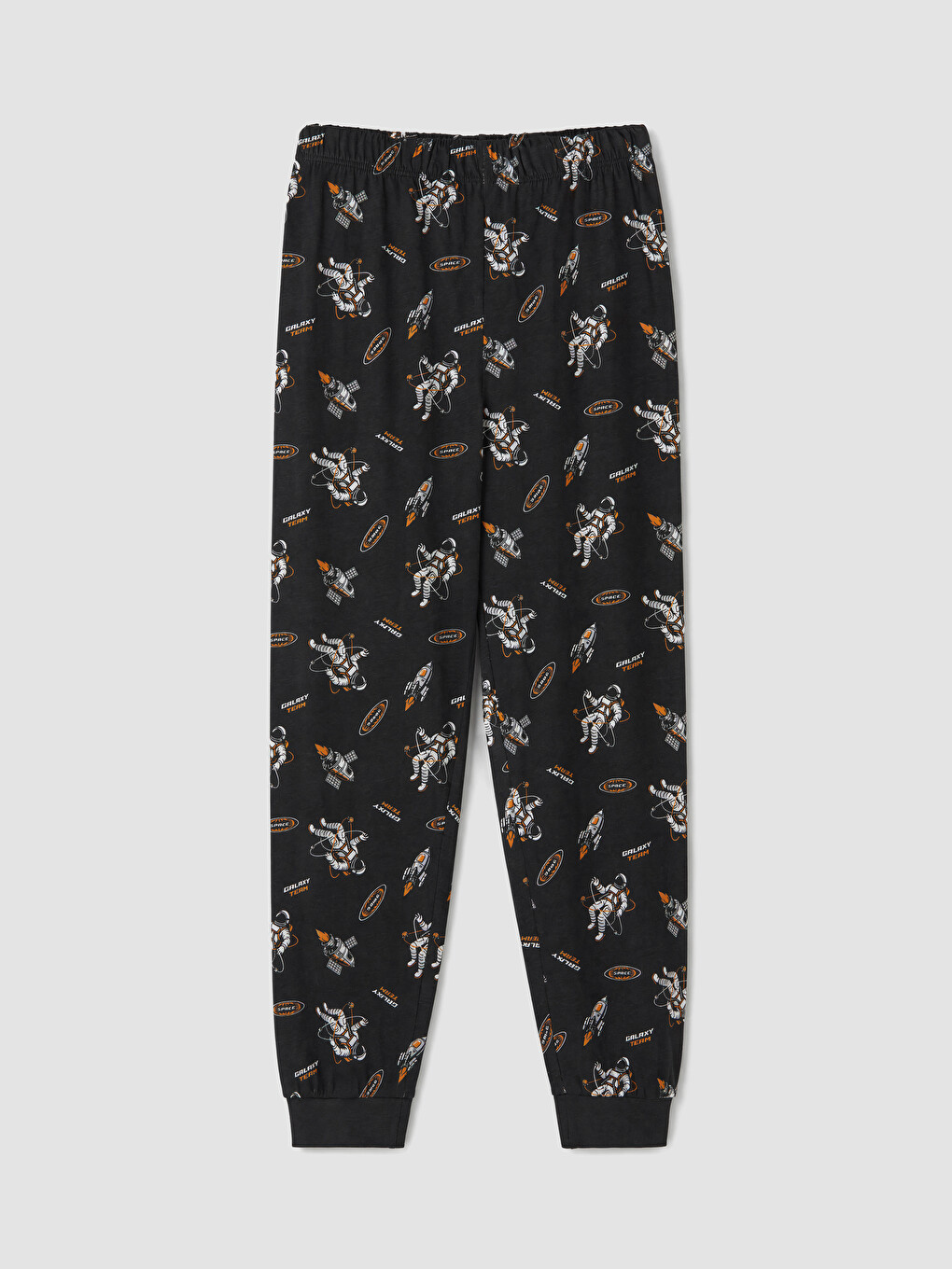 Siyah Bisiklet Yaka Baskılı Erkek Çocuk Pijama Takım-4
