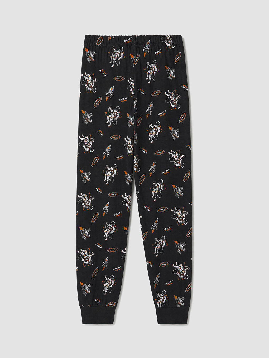 Siyah Bisiklet Yaka Baskılı Erkek Çocuk Pijama Takım-6
