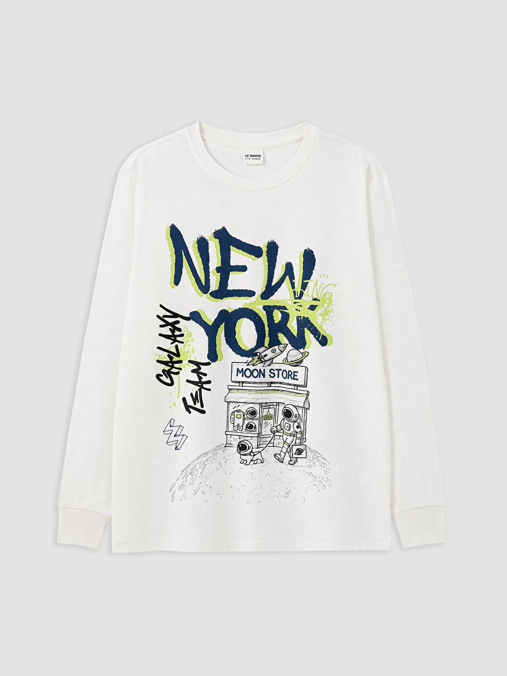 Ekru New York Baskılı Erkek Çocuk Pijama Takım-1