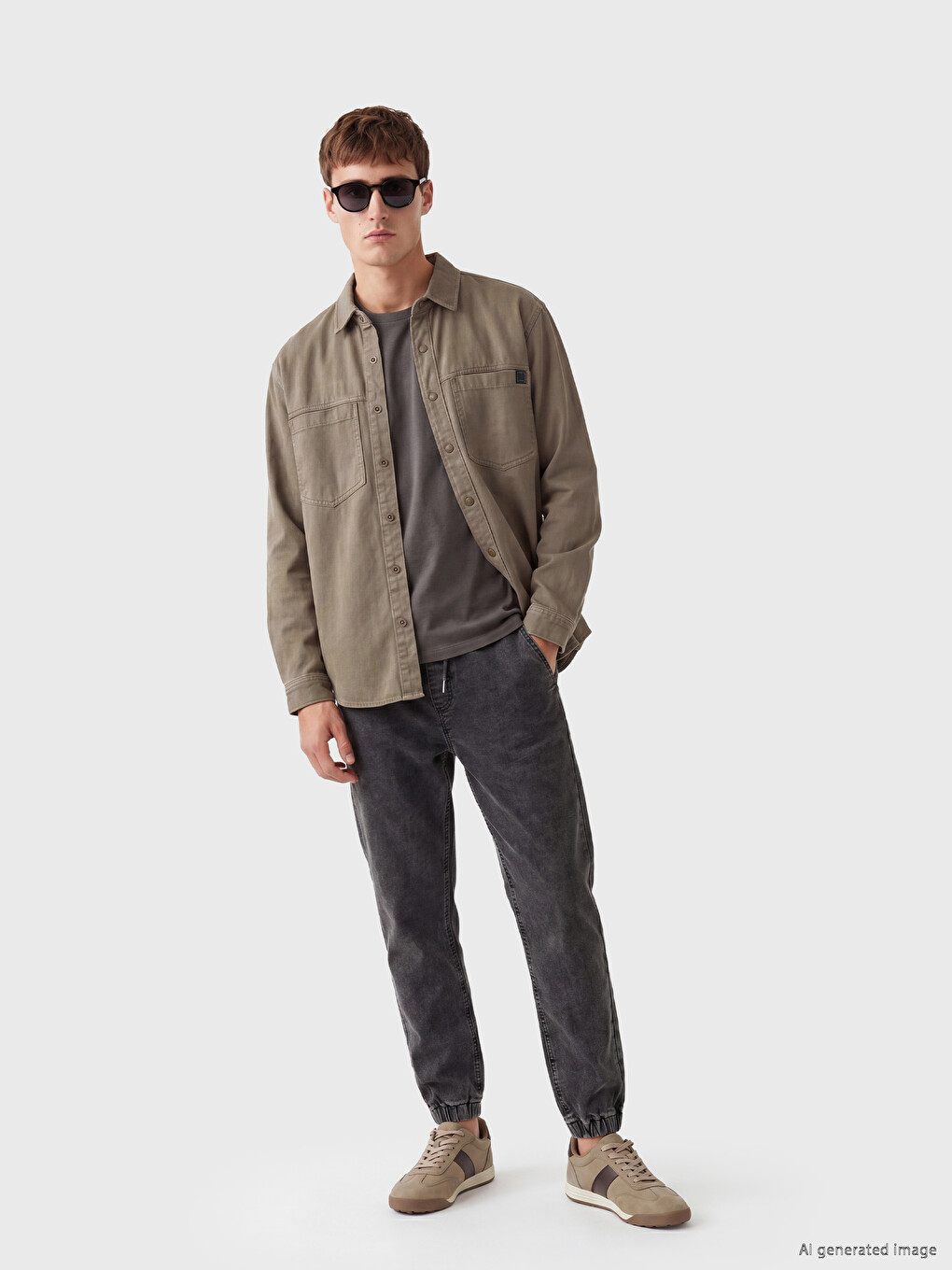 Loose Fit Men's Jean Shirt-1