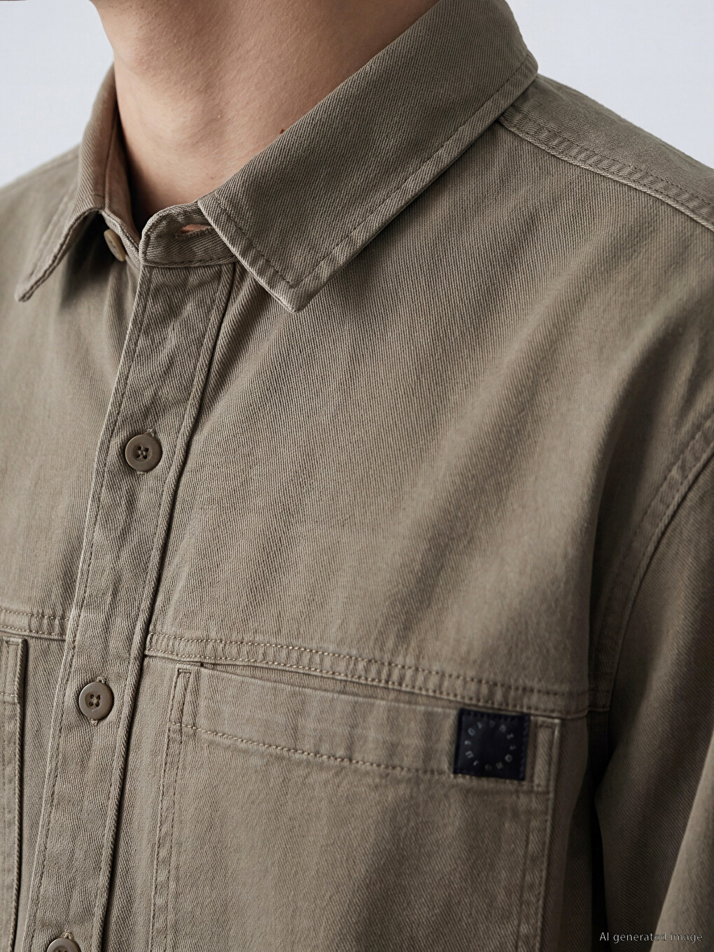 Loose Fit Men's Jean Shirt-2