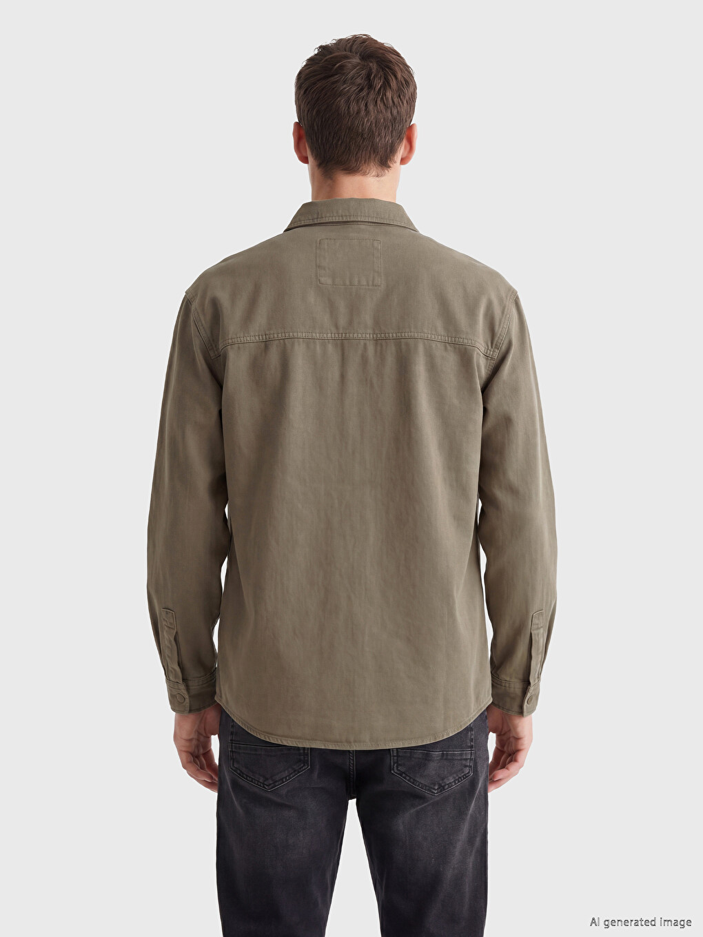 Loose Fit Men's Jean Shirt-3