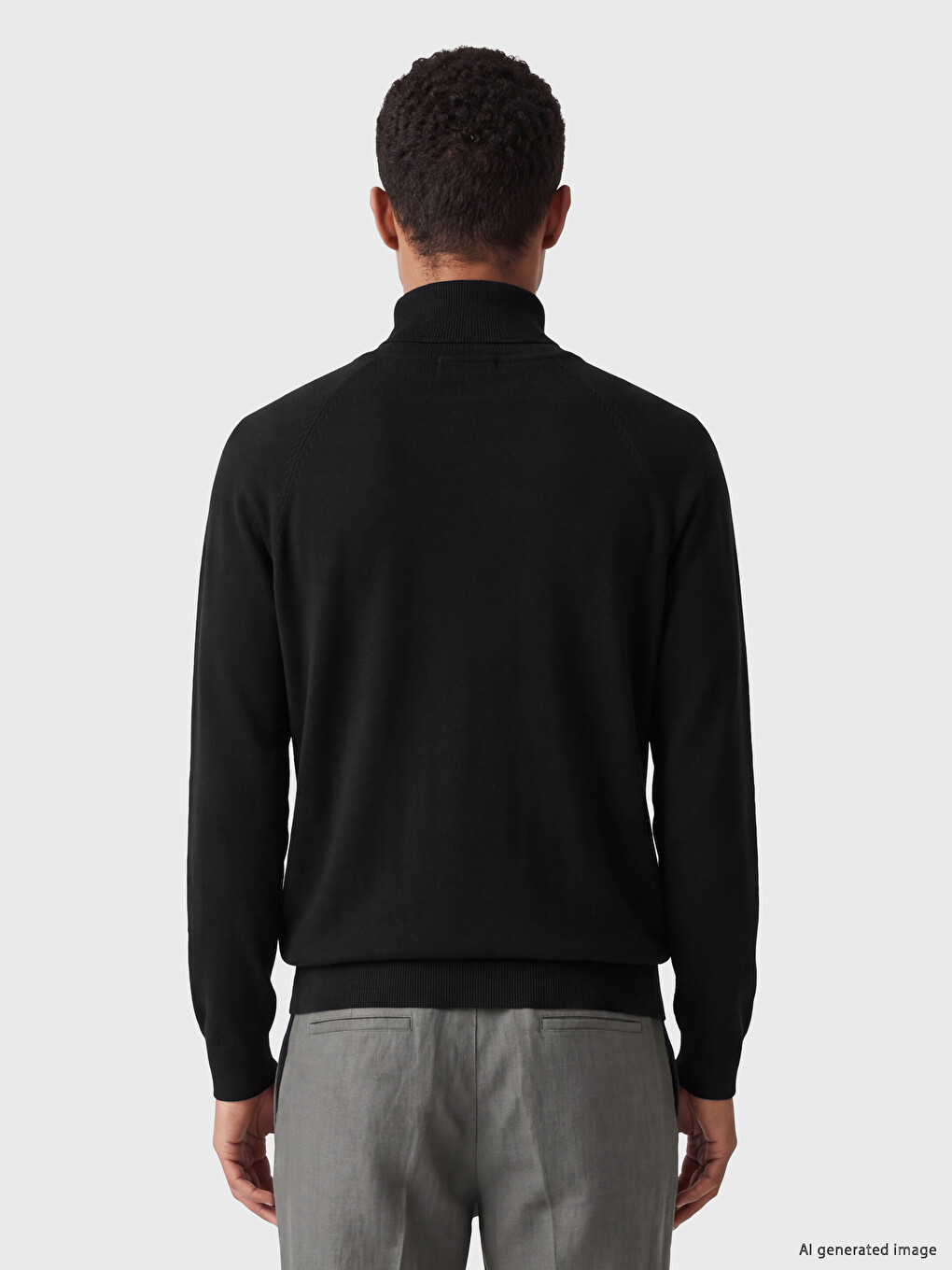 Pulover Tricotat Mock Neck Bărbați-3