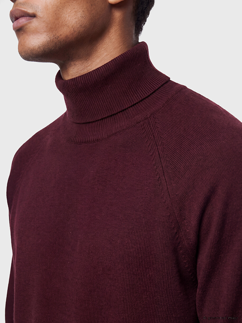Pulover Tricotat Mock Neck Bărbați-2