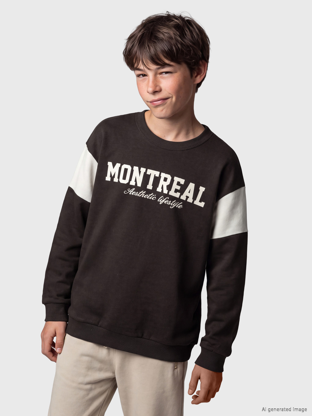 Montreal Baskılı Erkek Çocuk Sweatshirt