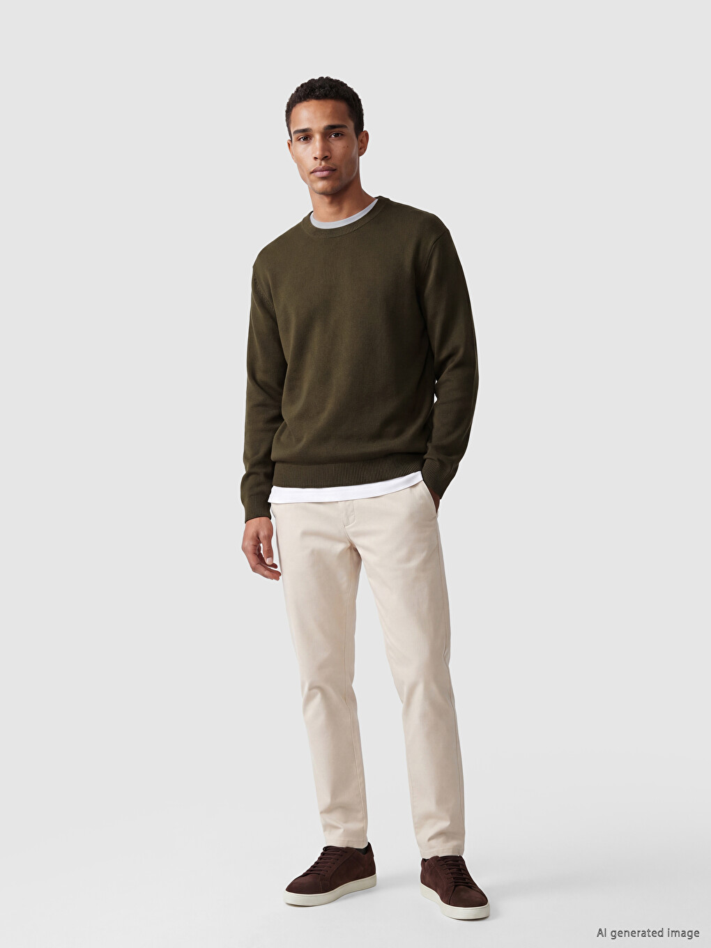Man Khaki Sweater-1