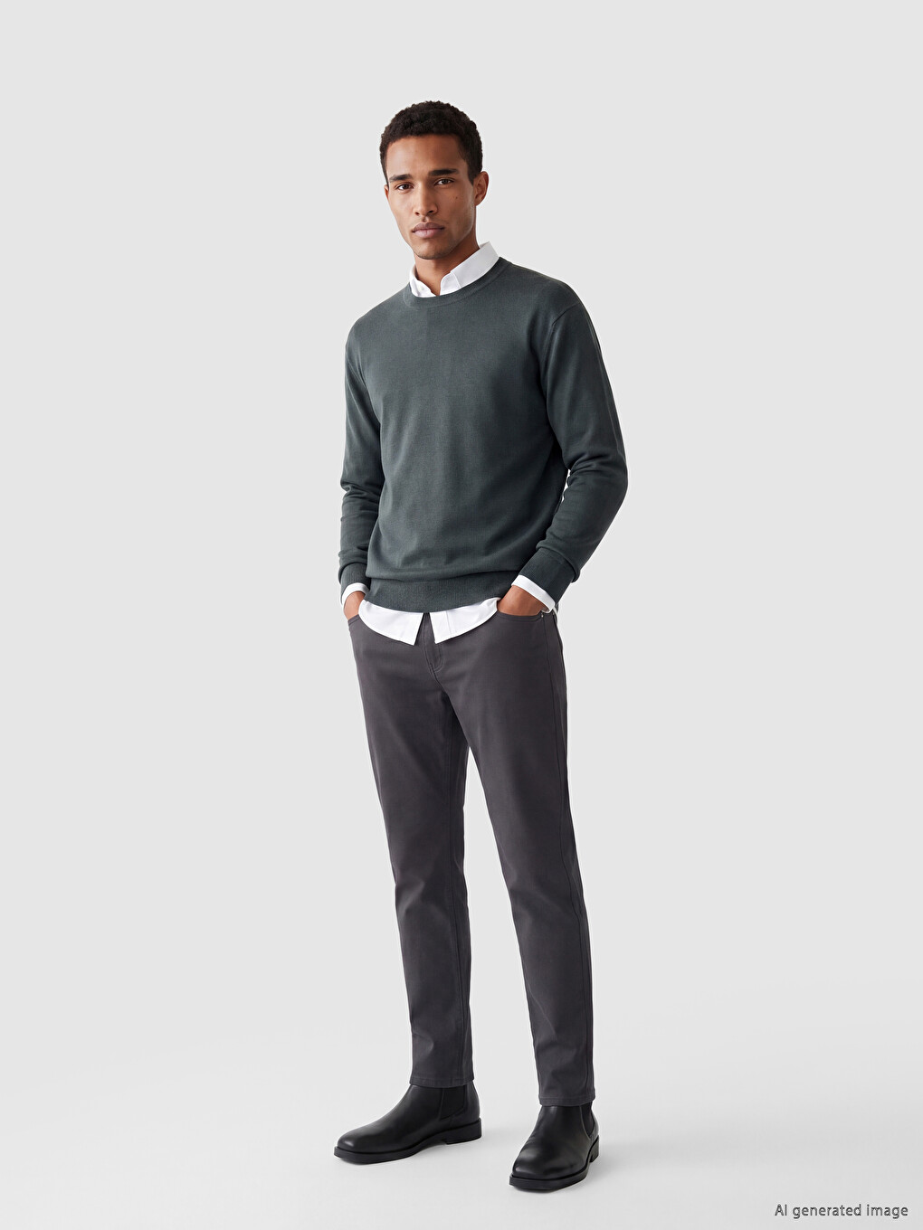 Man Petrol Sweater-1