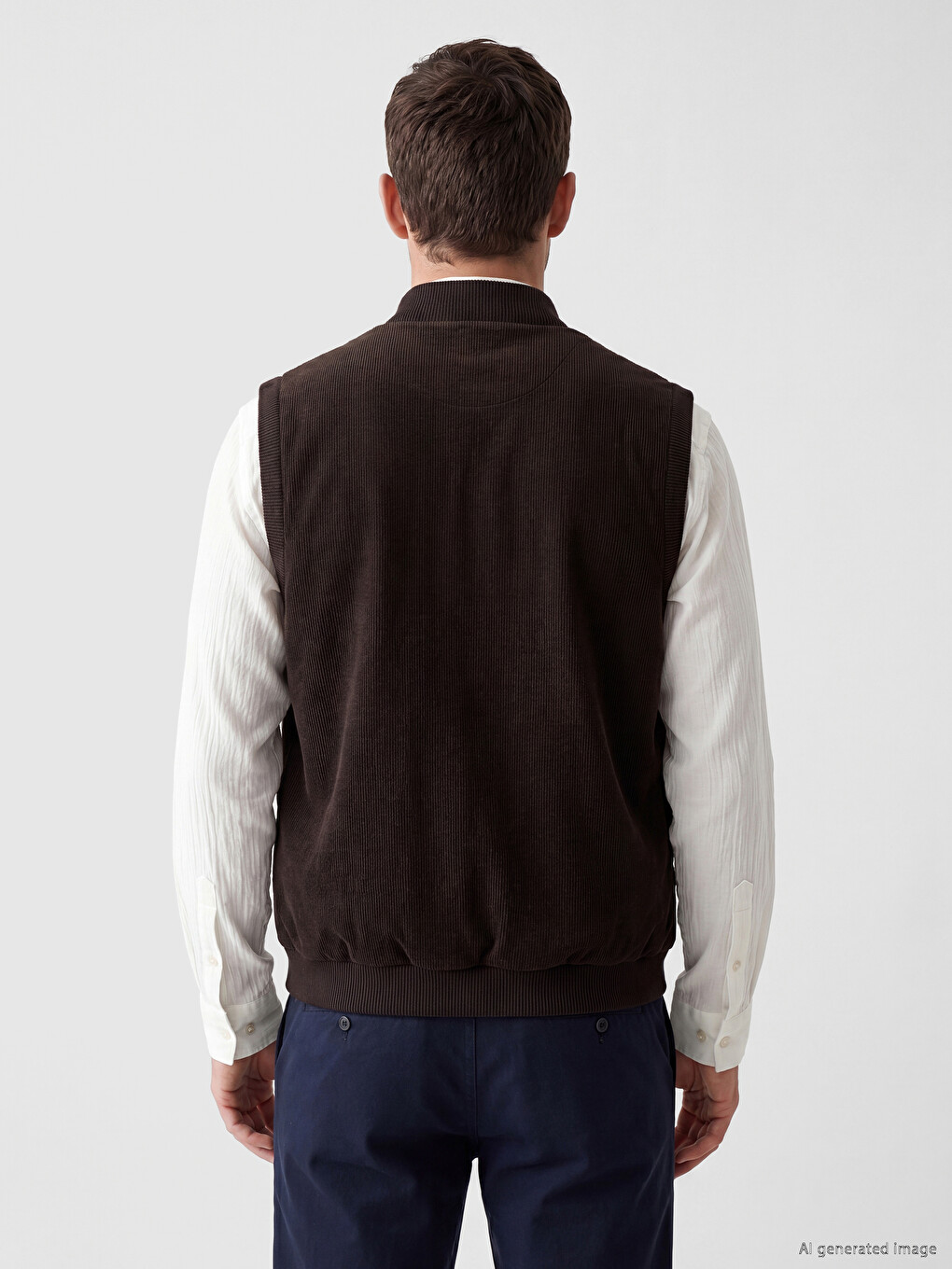 Regular Fit College Collar Men's Knitwear Vest-2