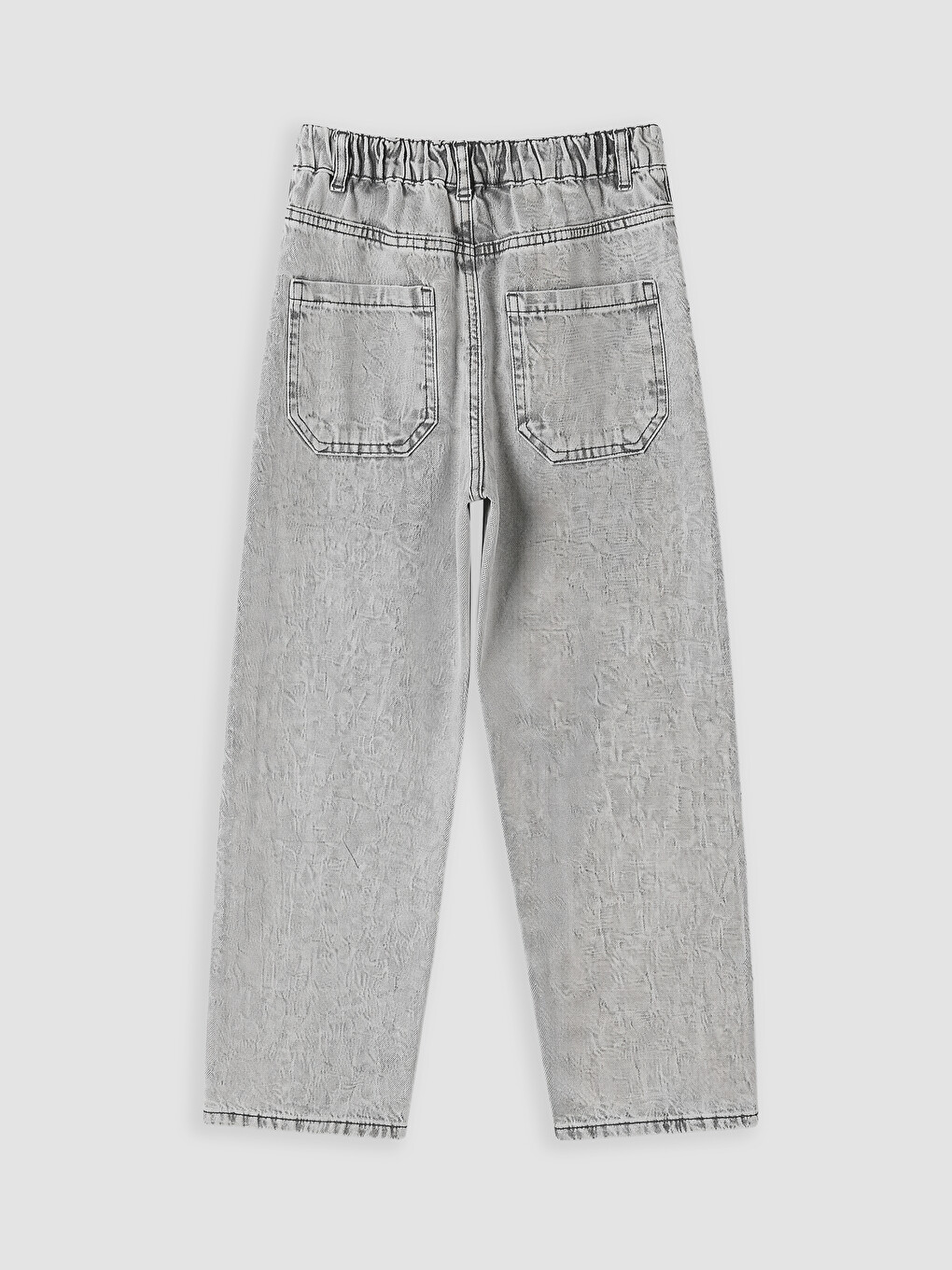 Gri Baggy Fit Erkek Çocuk Jean Pantolon-2