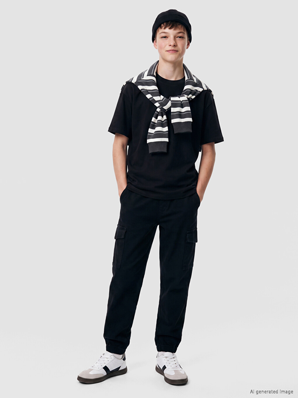 Gabardine-cargohose Für Jungen
