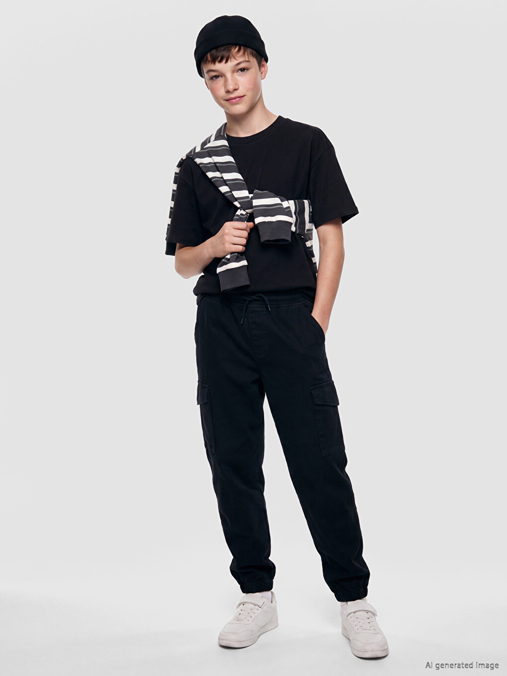 Gabardine-cargohose Für Jungen-1