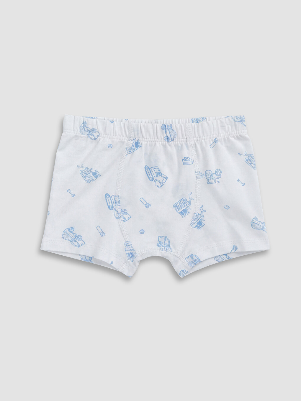 Beyaz Baskılı Erkek Çocuk Boxer