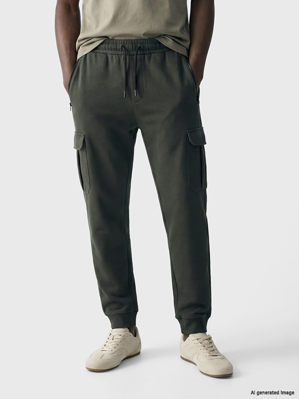 Standard Fit Cargo Pocketed Men's Sweatpants