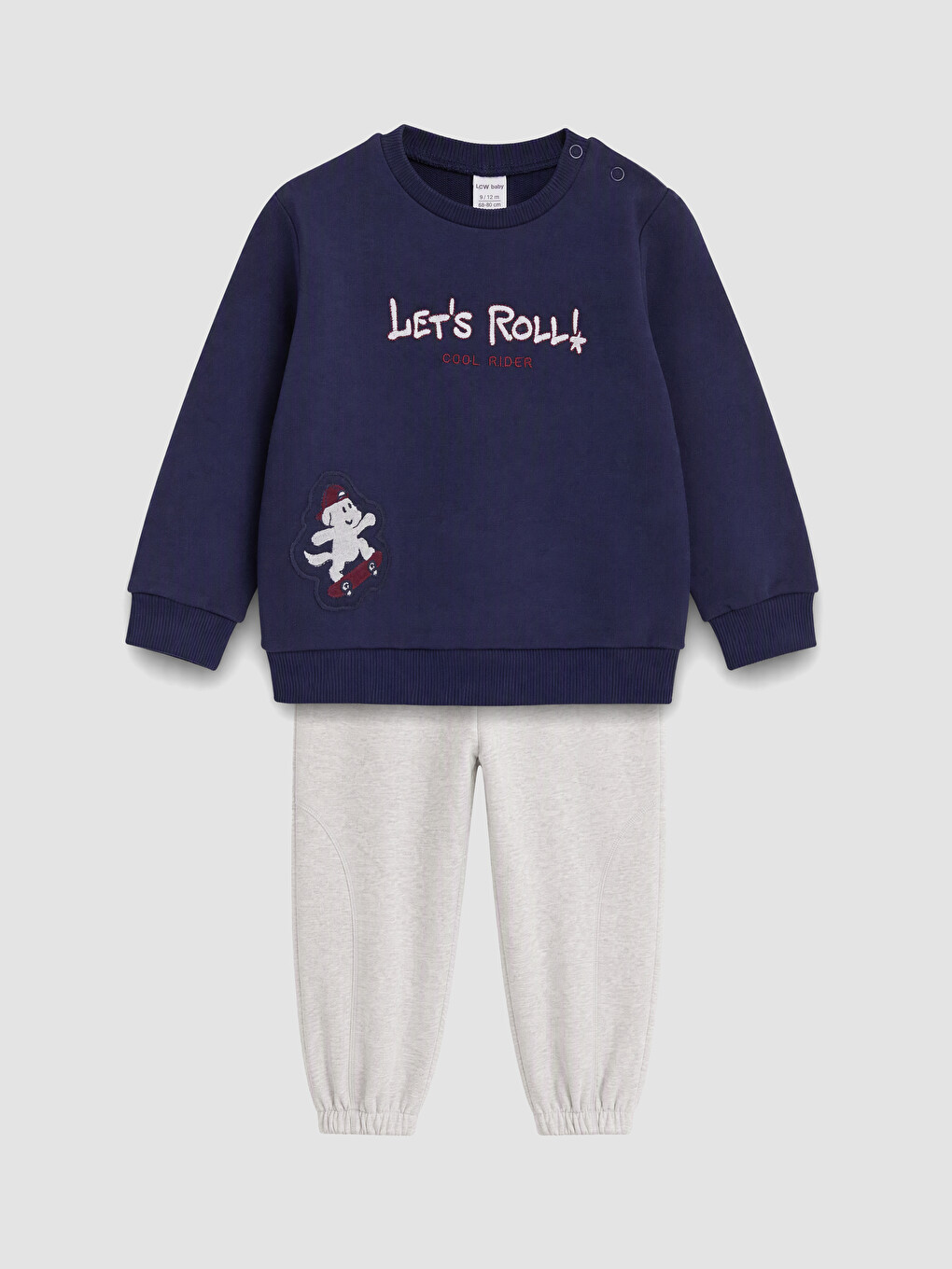 Lacivert Baskılı Erkek Bebek Sweatshirt Ve Eşofman Takımı-1