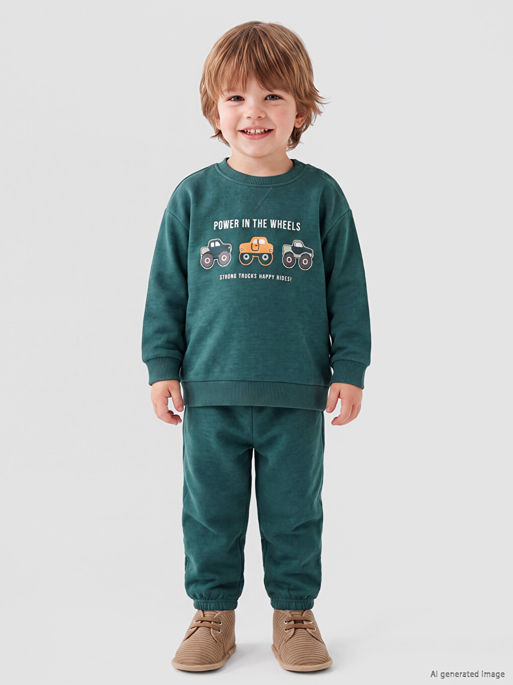 Car Print Baby Boys' Sweatshirt And Jogger Bottoms