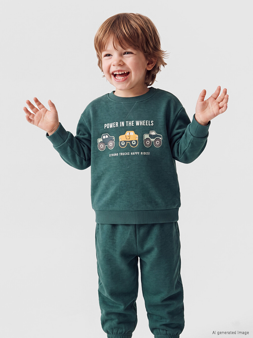 Car Print Baby Boys' Sweatshirt And Jogger Bottoms-1