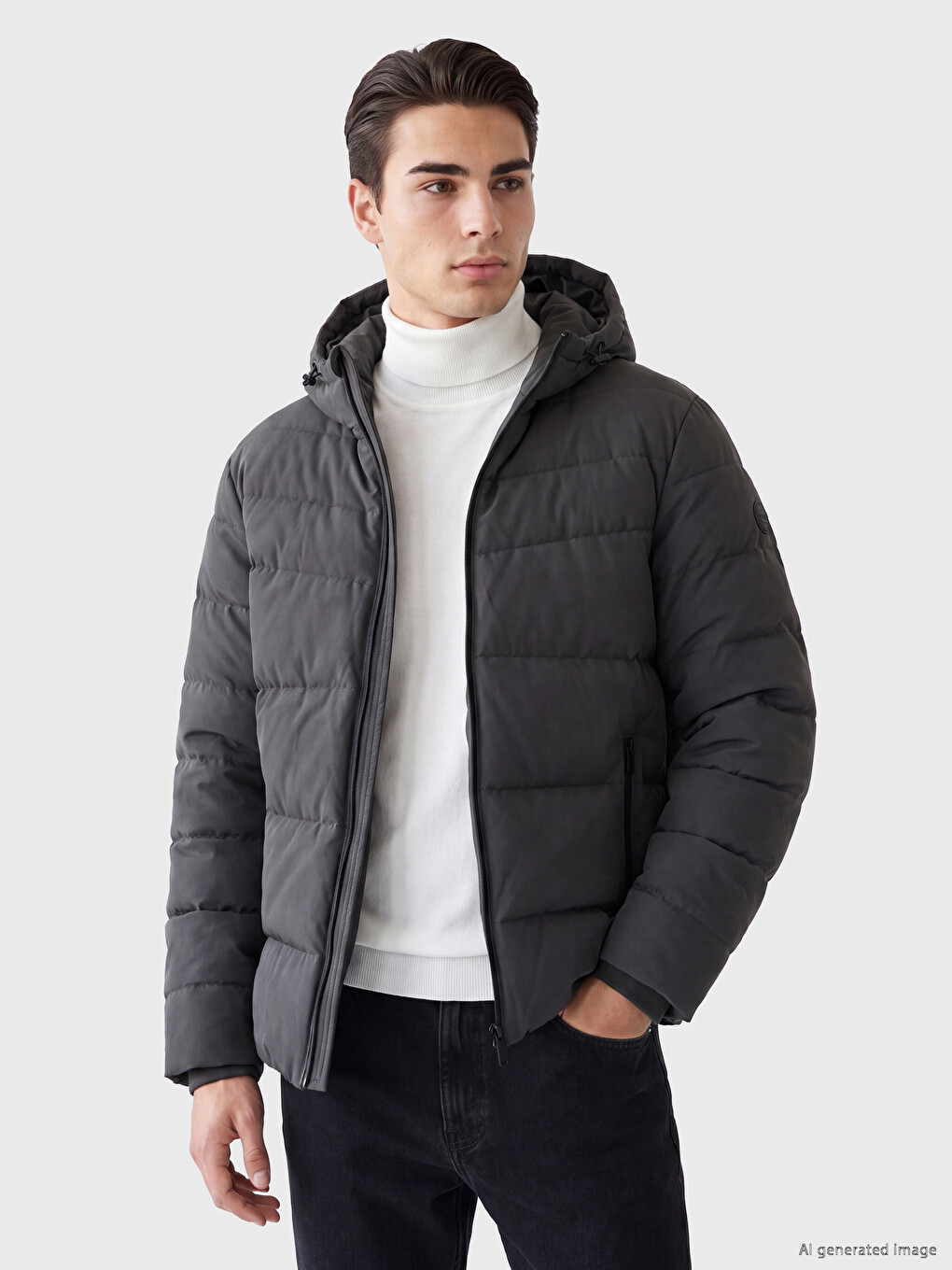 Standard Fit Hooded Men's Puffer Coat