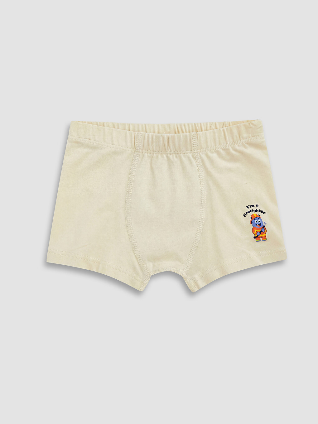 Bej Erkek Çocuk Baskılı Boxer 3'lü-1