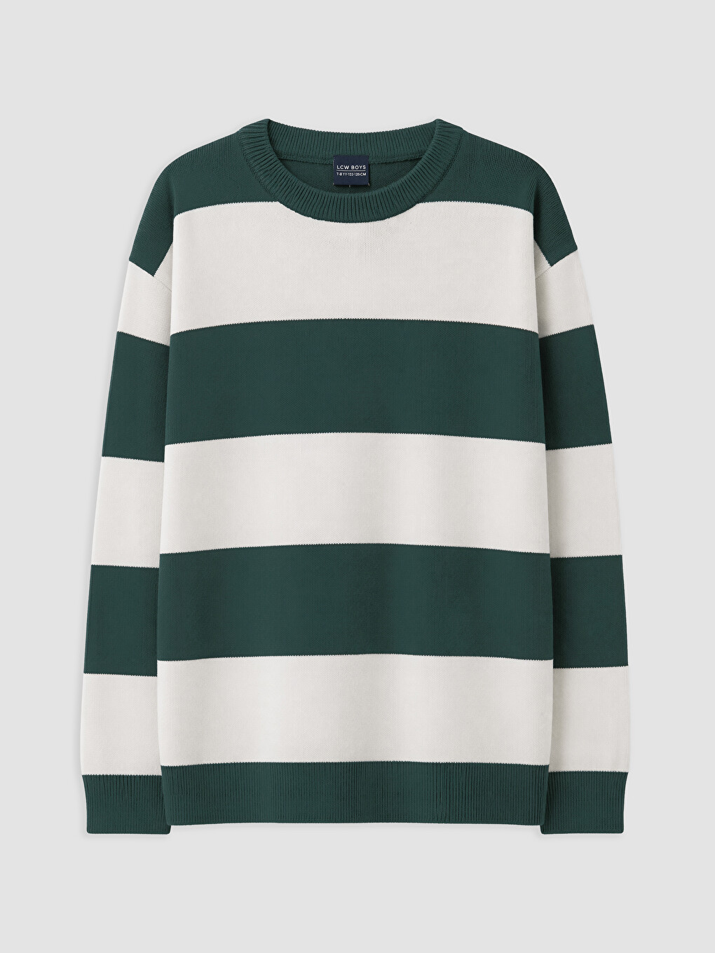 Pullover Mit Rundhalsausschnitt Aus Gestreiftem Strick Für Jungen-1