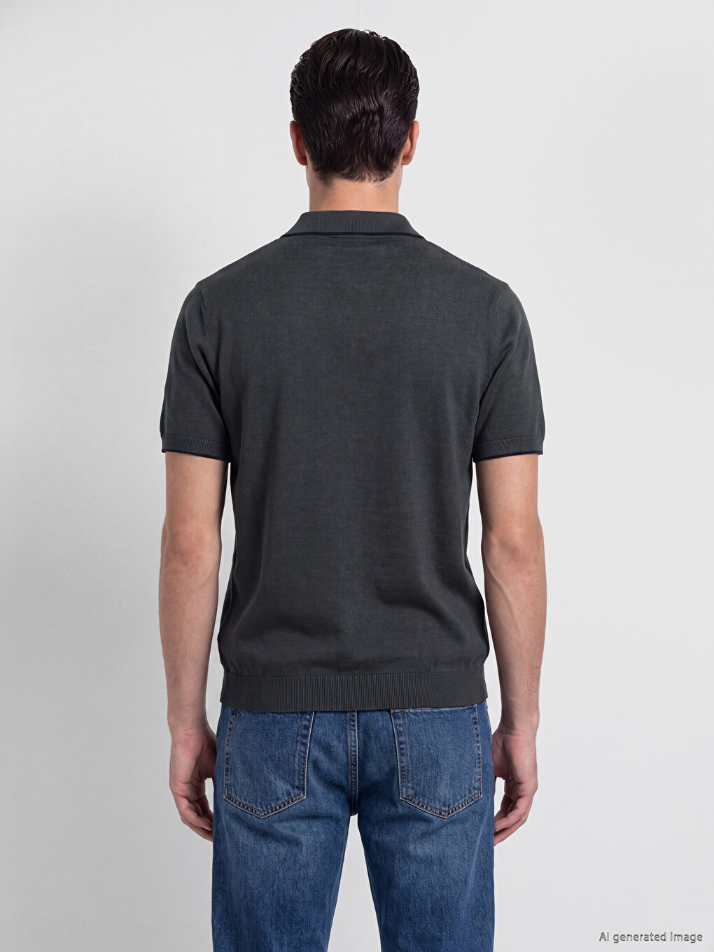 T-shirt Triko Me Jakë Polo Për Burra-2
