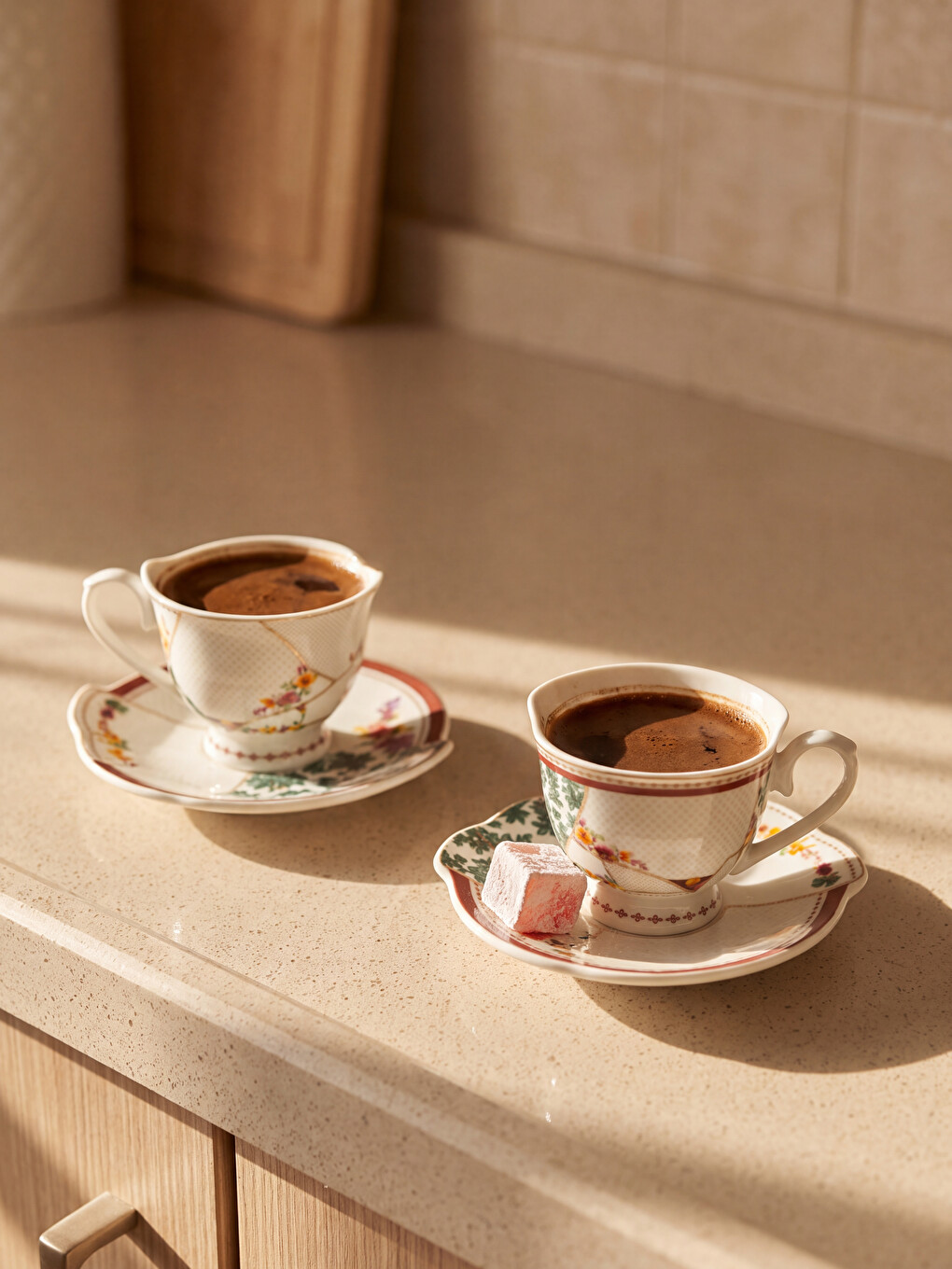Karışık Baskılı 2 Kişiik Porselen Kahve Fincan Takımı 90 Ml