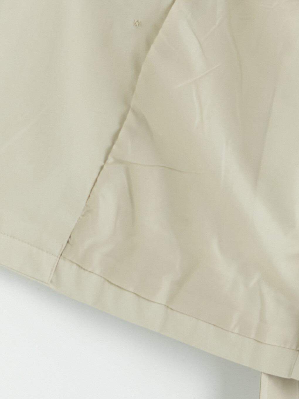 Bej Dik Yaka Kuşaklı Kadın Gabardin Trençkot-7