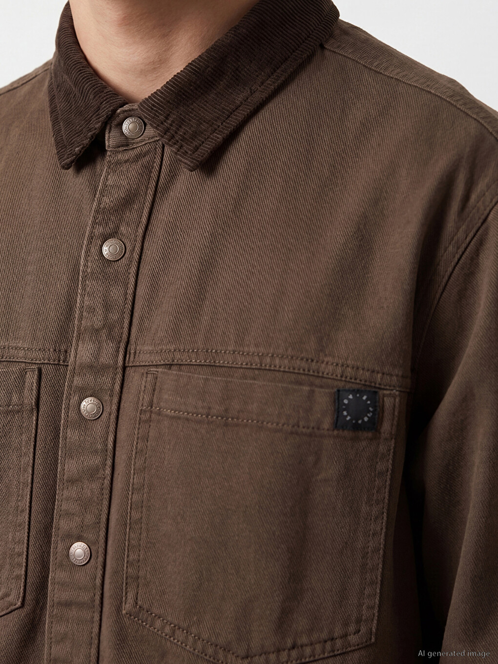 Relaxed Fit Men's Jean Shirt-2
